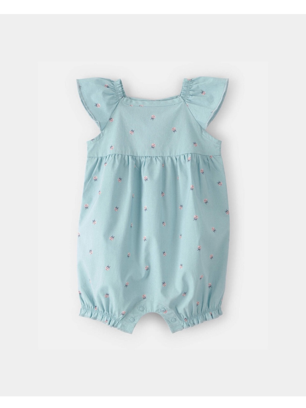 Carter's Light Blue Ladybug Flutter-Sleeve One-Piece